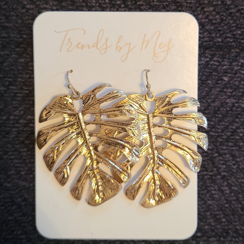 Trends my Meg - Gold leaf earrings